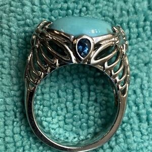 Sterling Silver and Synthetic Blue Tourquoise Gemstone Ring